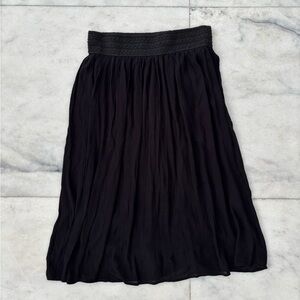 Gypsie Blu Skirt Black Elastic Pull On Knee Lined Women L Boho Hippie Whimsigoth